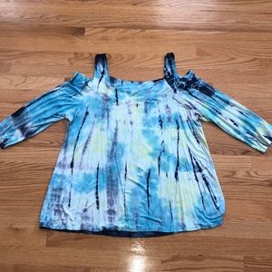 Tye dye cold shoulder shirt